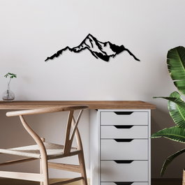 Wallity Mountain - 9 Escultura de pared de metal Negra